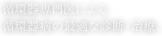 循環器専門医による循環器病の最適な診断・治療。